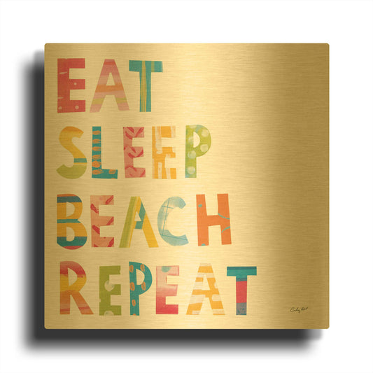 'Sea Sand Sun I' By Courtney Prahl Gold Metal Wall Art