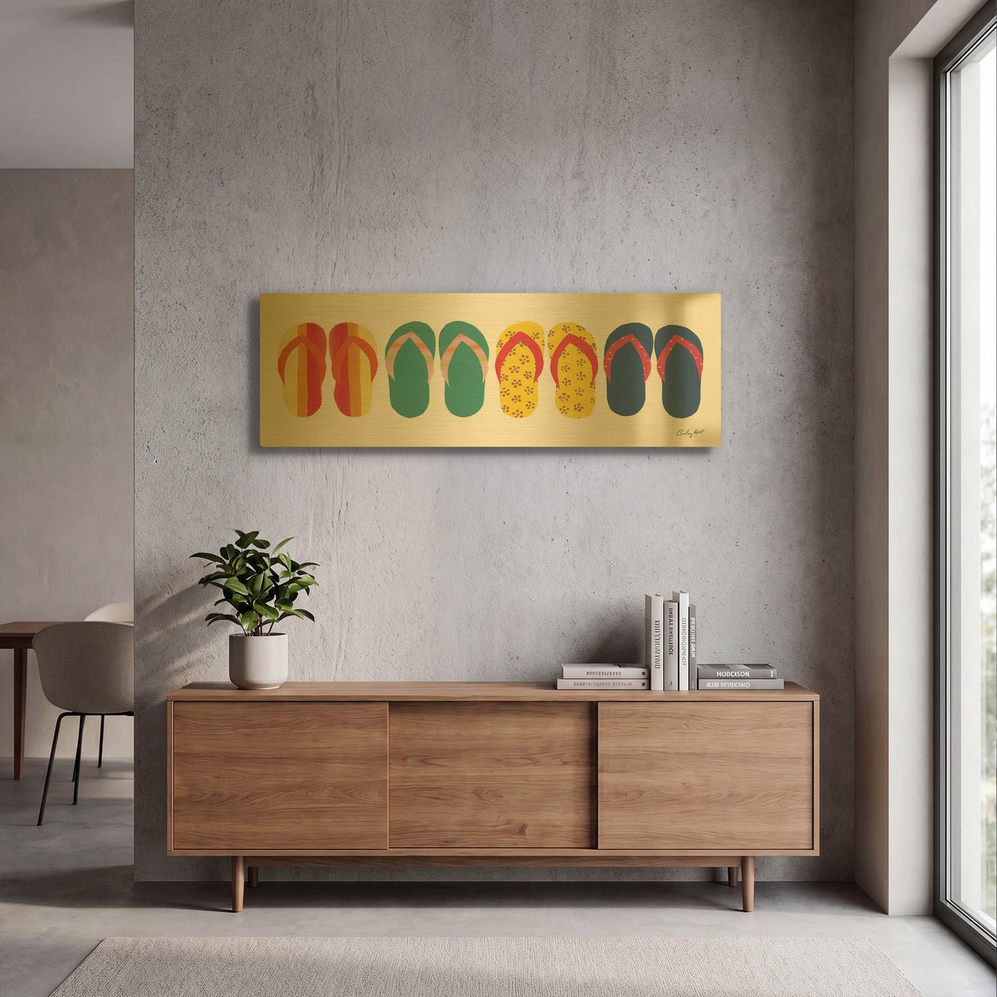 'Sea Sand Sun VIII' By Courtney Prahl Gold Metal Wall Art