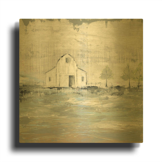 'Iowa Barn I' By Courtney Prahl Gold Metal Wall Art