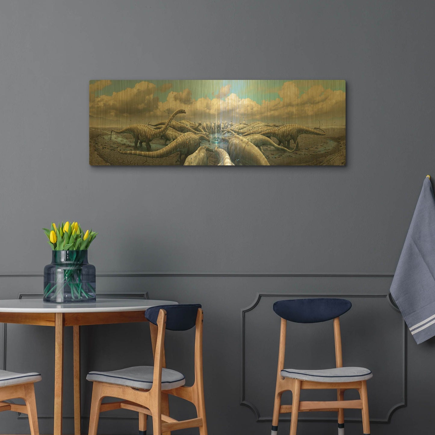 'Moment Before Extinction' By Damir Martin Gold Metal Wall Art