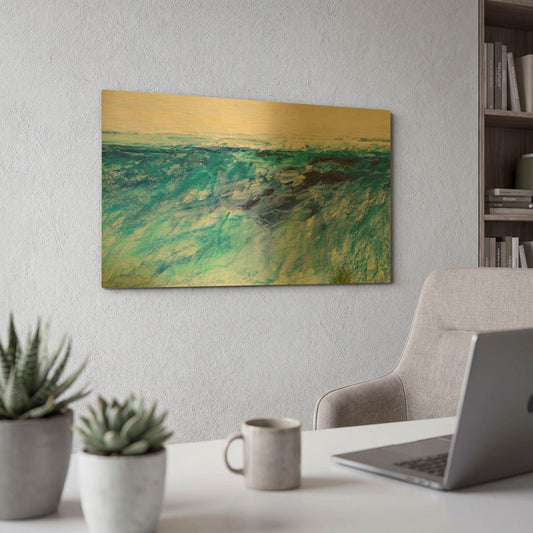 'Wave 6' By Jennifer Gardner Gold Metal Wall Art