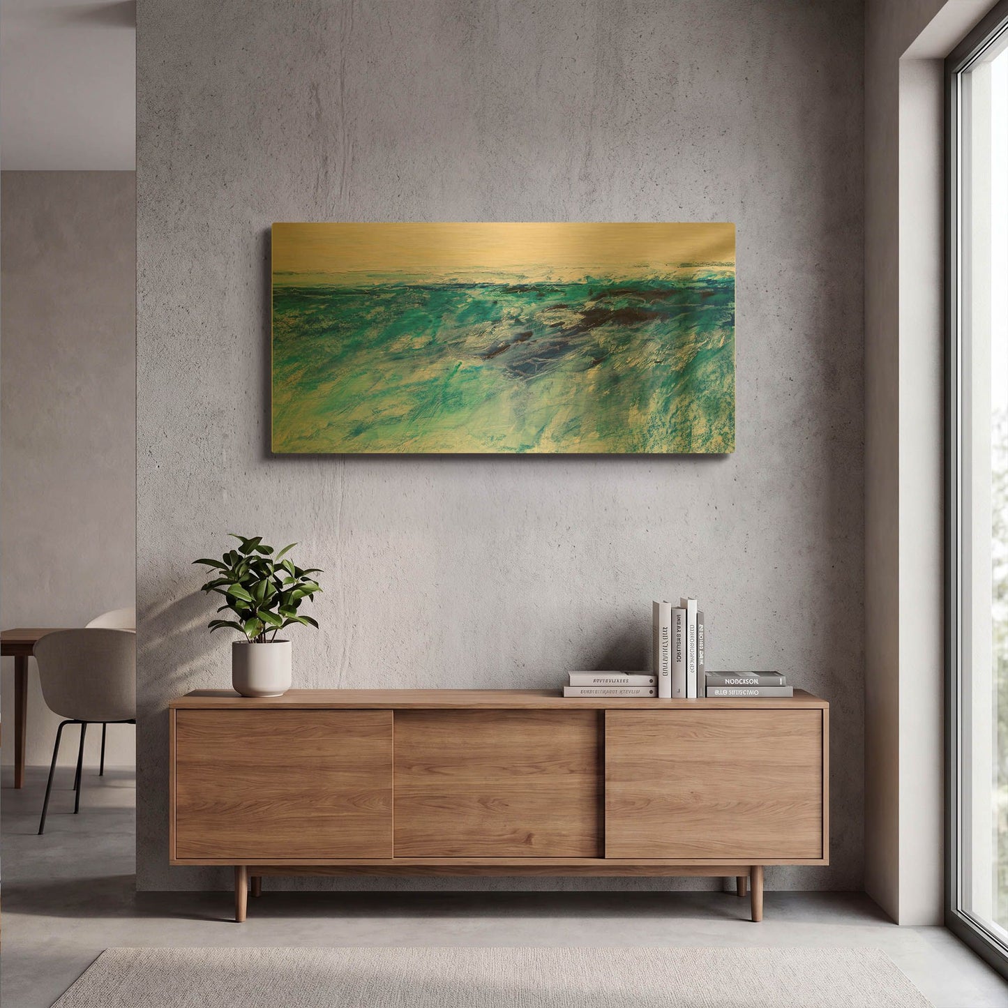 'Wave 6' By Jennifer Gardner Gold Metal Wall Art
