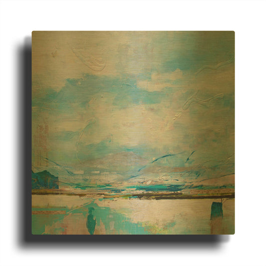 'Marsh Acrylic' By Jennifer Gardner Gold Metal Wall Art
