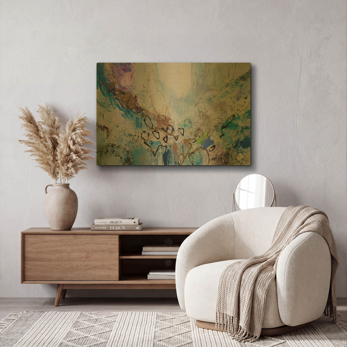 'Blue Series 14' By Jennifer Gardner Gold Metal Wall Art