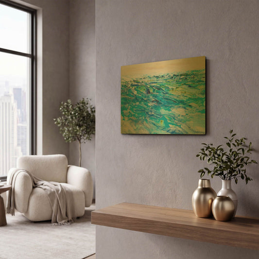 'Ocean 2' By Jennifer Gardner Gold Metal Wall Art