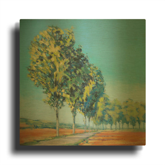 'Normandy Poplars II' By Jennifer Gardner Gold Metal Wall Art