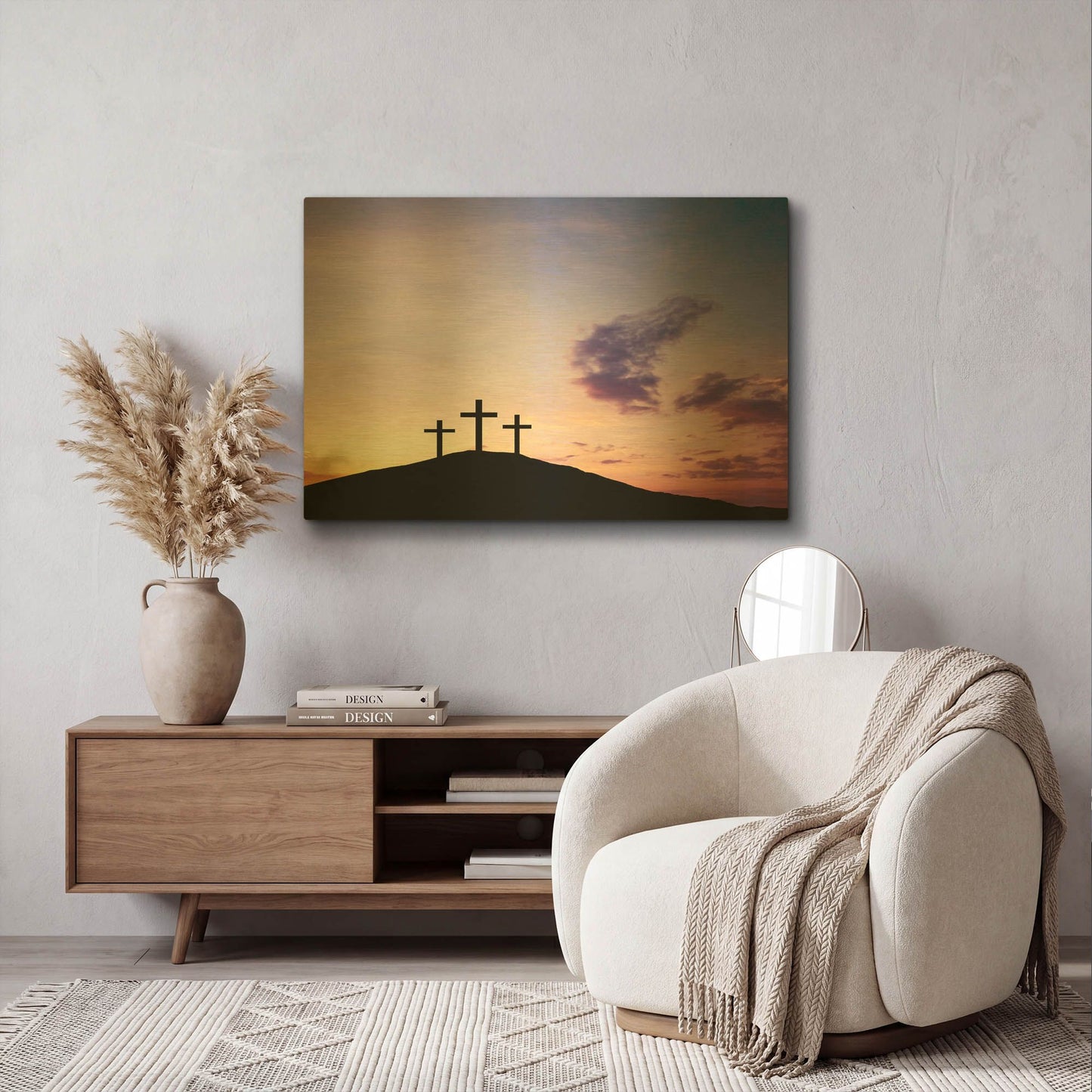 'Three Crosses,' By LUXE Gold Metal Wall Art