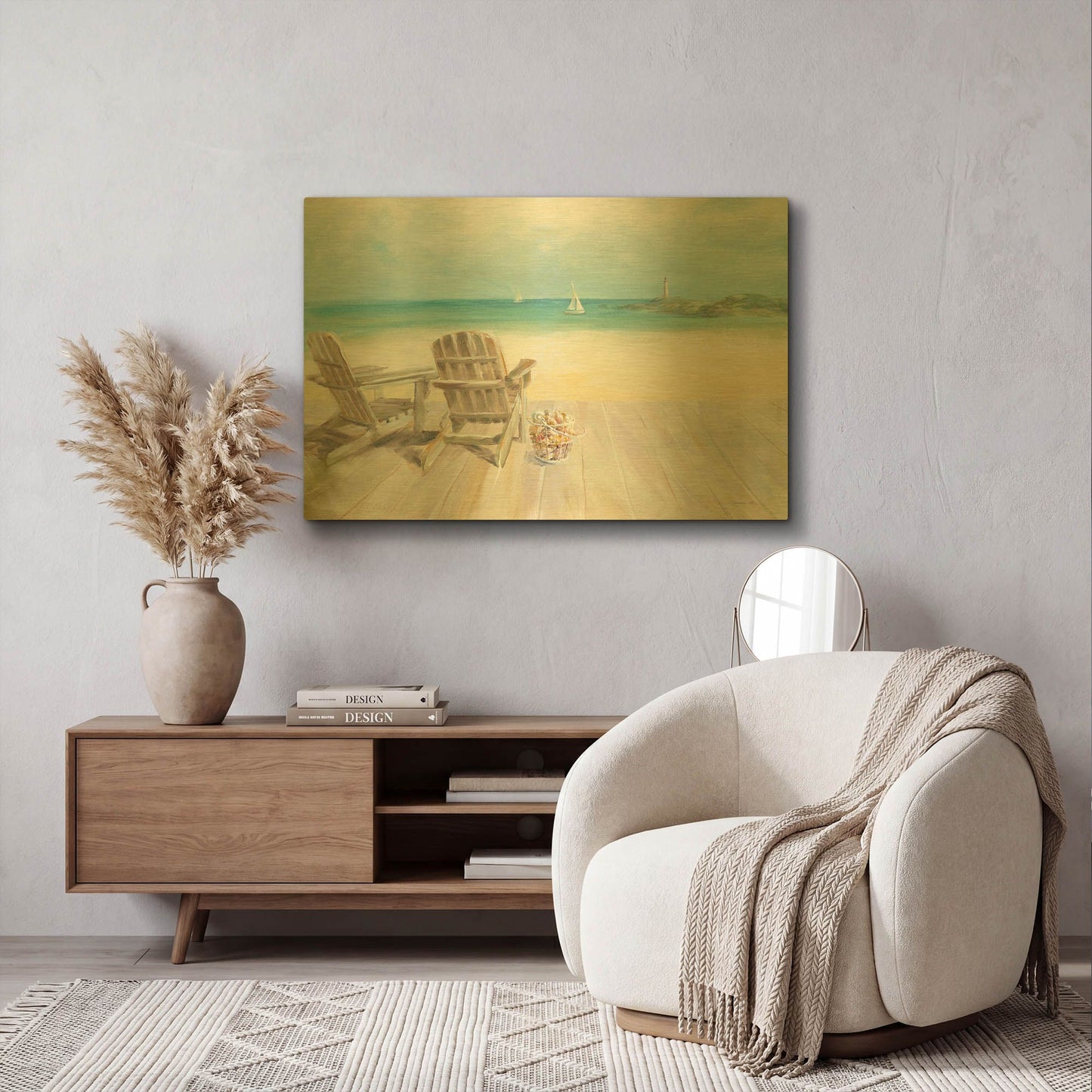 'Danhui Nai-22708-32x24HR_Seaside Morning no Window' By Danhui Nai Gold Metal Wall Art