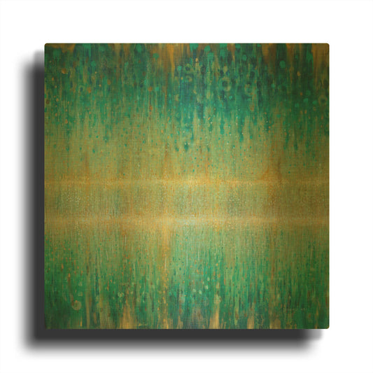 'Rain Abstract I' By Danhui Nai Gold Metal Wall Art