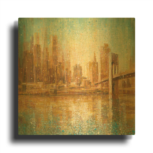 'Champagne City' By Danhui Nai Gold Metal Wall Art