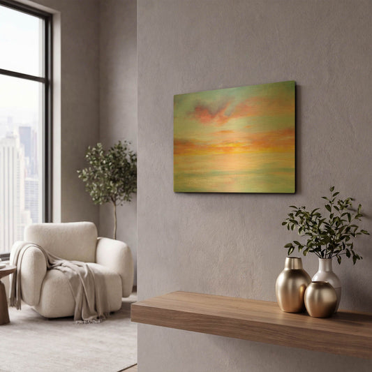 'Pastel Sky' By Danhui Nai Gold Metal Wall Art