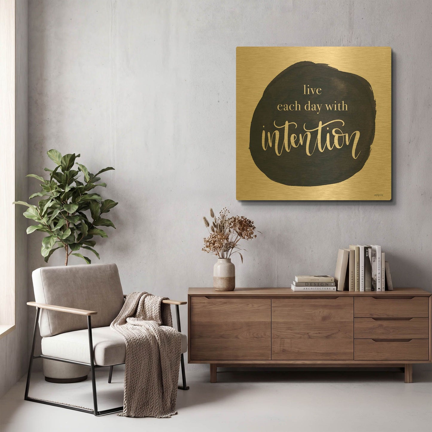 'Intention' By Imperfect Dust Gold Metal Wall Art