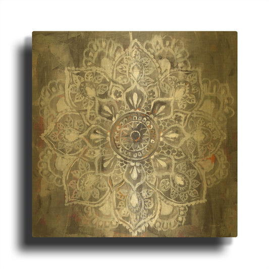 'Mandala In Neutral II' By Danhui Nai Gold Metal Wall Art