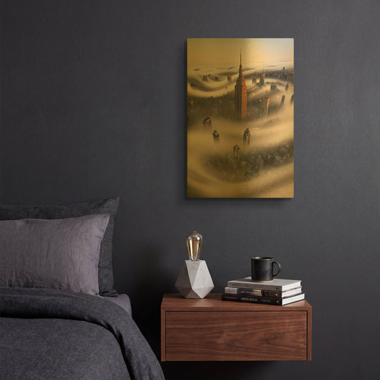 'Empire Fog' By Bruce Getty Gold Metal Wall Art