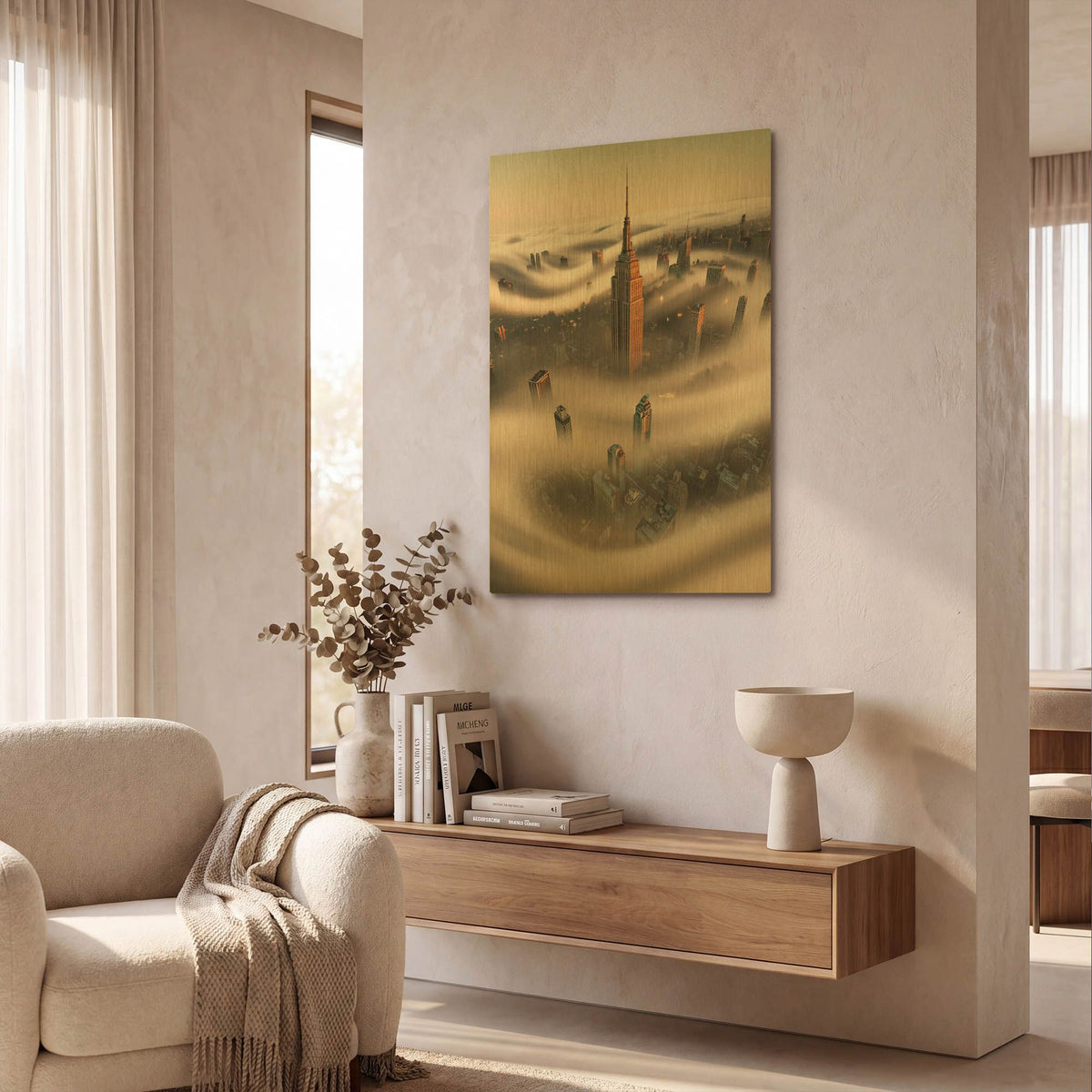 'Empire Fog' By Bruce Getty Gold Metal Wall Art