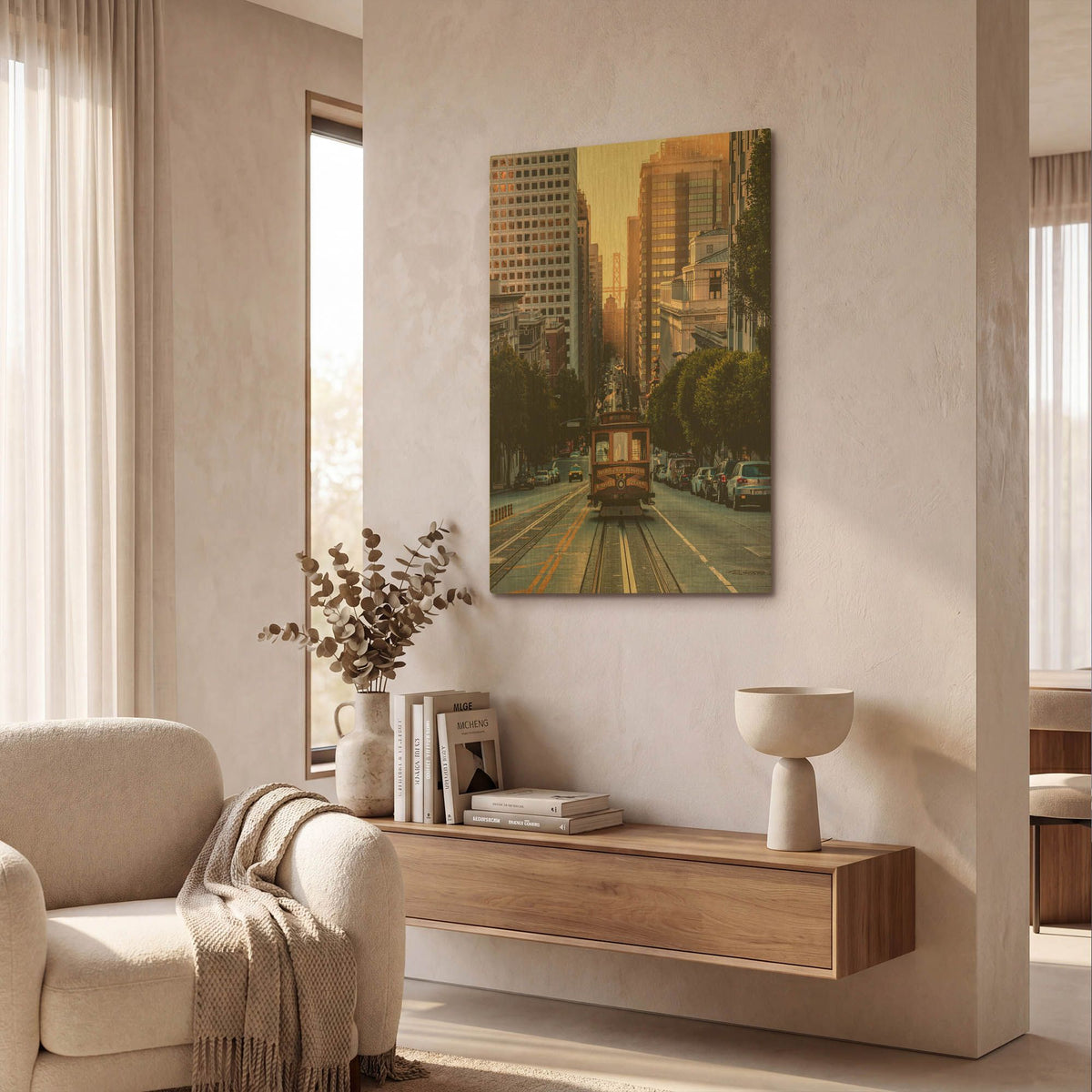 'The Trolly' By Bruce Getty Gold Metal Wall Art