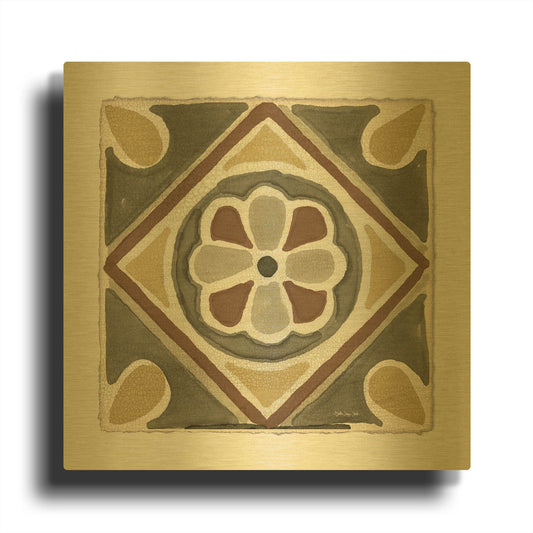 'Moroccan Tile Pattern VII' By Stellar Design Studio Gold Metal Wall Art