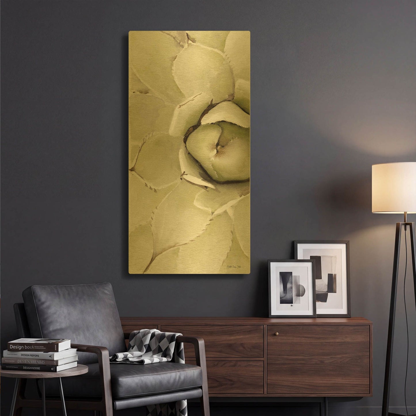 'Agave Panel 2' By Stellar Design Studio Gold Metal Wall Art