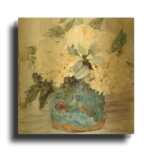 'Country Basket of Blooms I' By Stellar Design Studio Gold Metal Wall Art