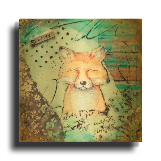 'Wood Land Whimsy 2' By Britt Hallowell Gold Metal Wall Art