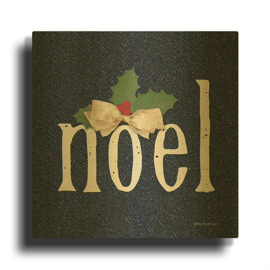 'Noel' By Bluebird Barn Gold Metal Wall Art