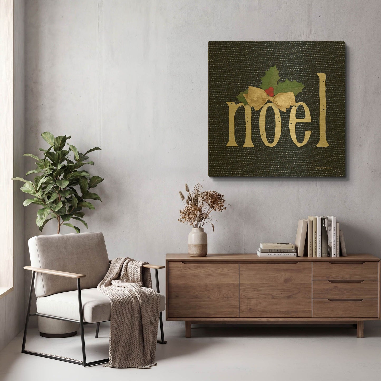 'Noel' By Bluebird Barn Gold Metal Wall Art