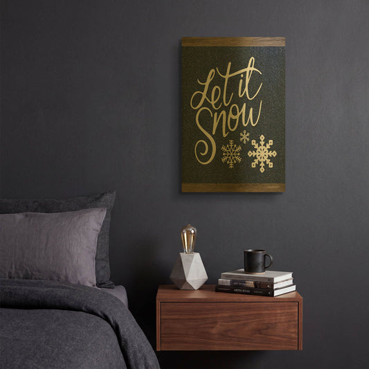 'Let It Snow' By Bluebird Barn Gold Metal Wall Art