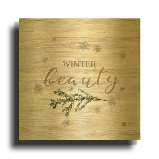 'Winter Beauty II' By Bluebird Barn Gold Metal Wall Art