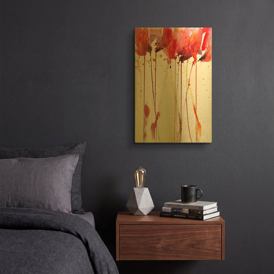 'Tangerine Tango 2' By Lesia Binkin Gold Metal Wall Art
