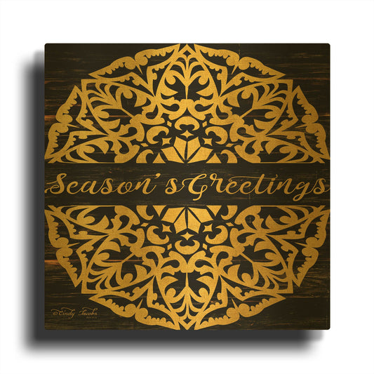 'Season' By Cindy Jacobs Gold Metal Wall Art