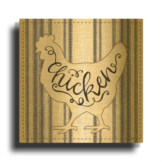 'Chicken' By Cindy Jacobs Gold Metal Wall Art