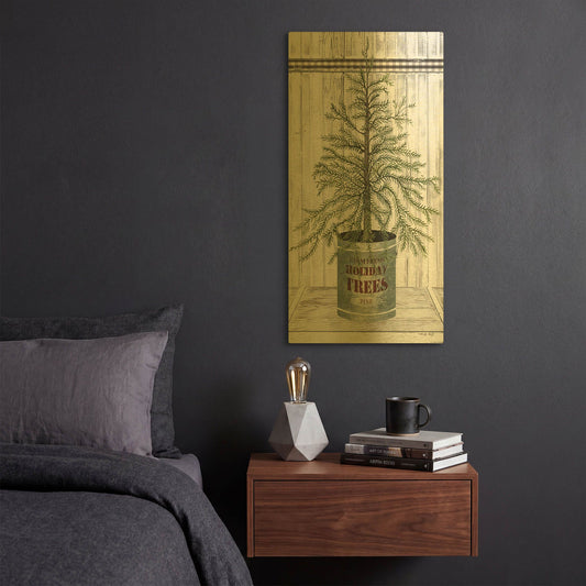 'Galvanized Pot Pine' By Cindy Jacobs Gold Metal Wall Art