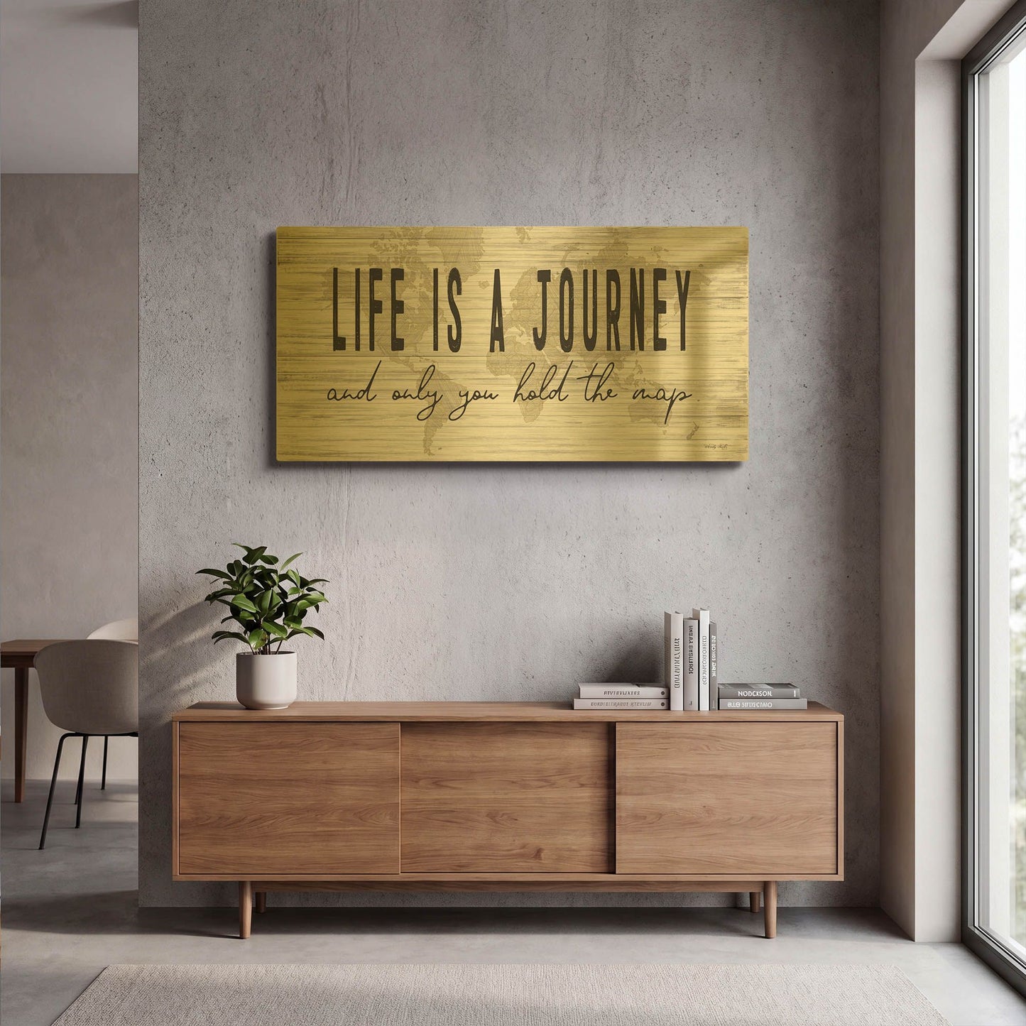 'Life is a Journey' By Cindy Jacobs Gold Metal Wall Art