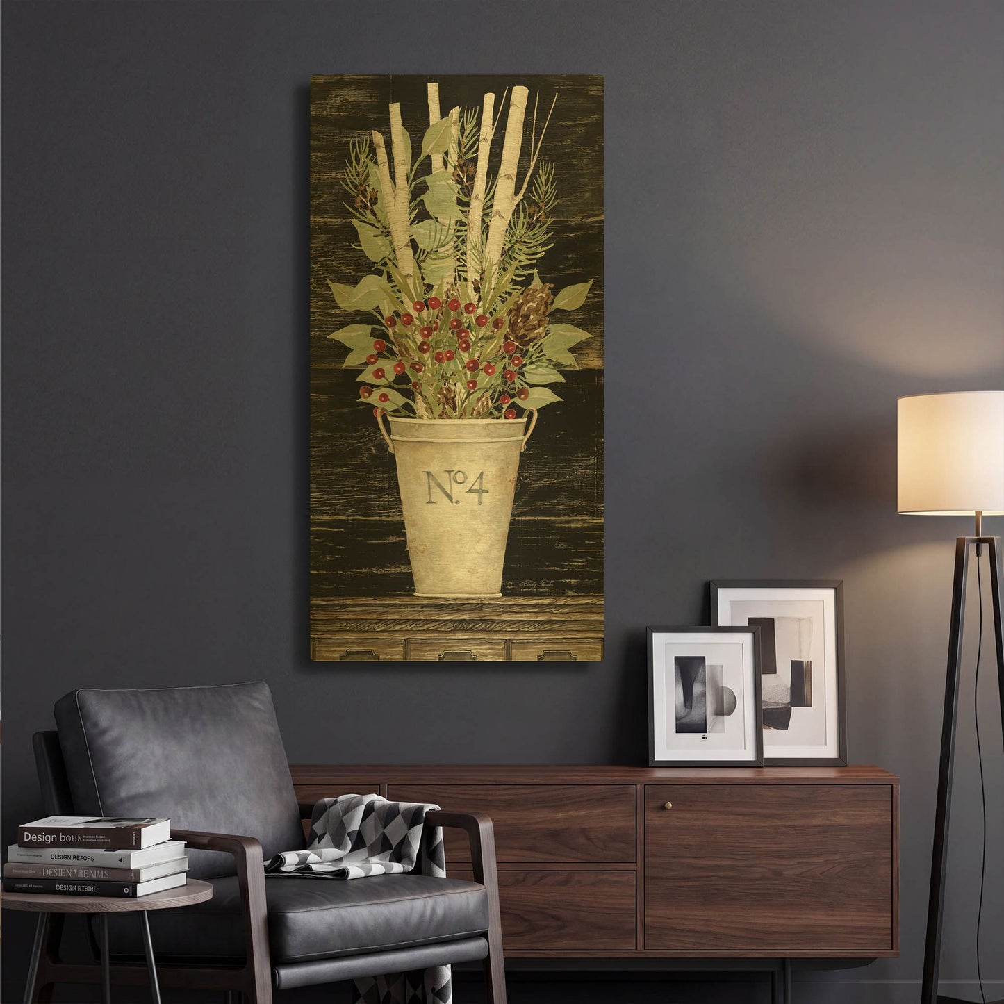 'No. 4 Christmas' By Cindy Jacobs Gold Metal Wall Art