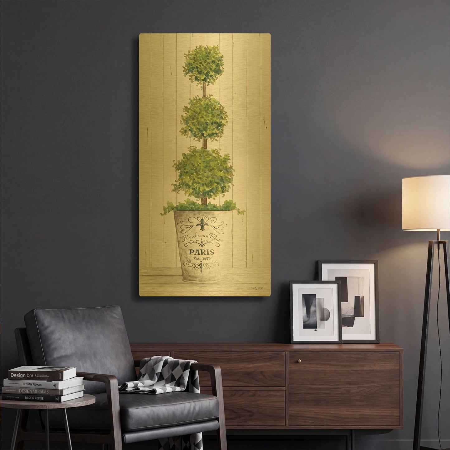 'Topiary Paris' By Cindy Jacobs Gold Metal Wall Art
