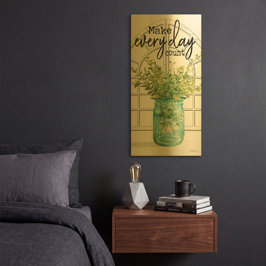 'Make Every Day Count' By Cindy Jacobs Gold Metal Wall Art