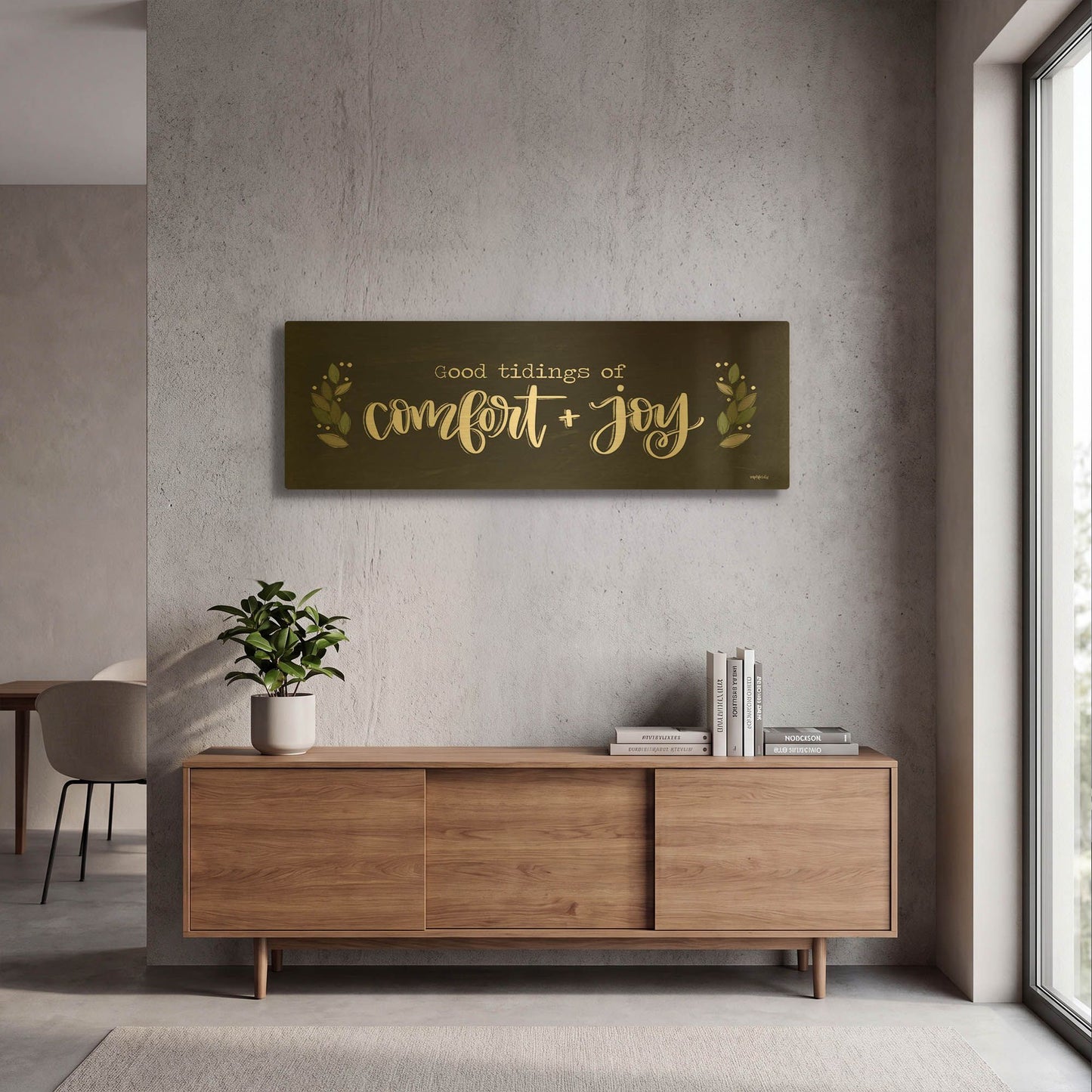 'Comfort & Joy' By Imperfect Dust Gold Metal Wall Art