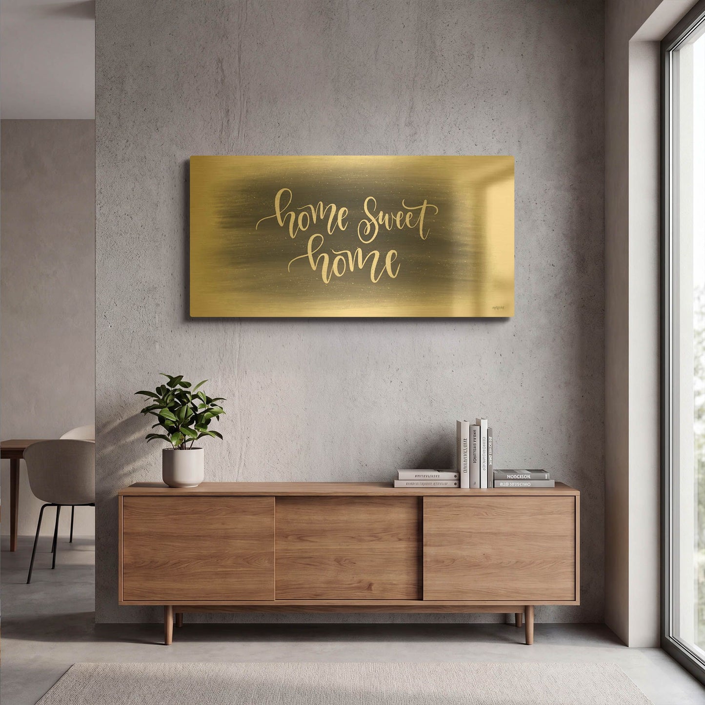 'Home Sweet Home Starry Sky' By Imperfect Dust Gold Metal Wall Art