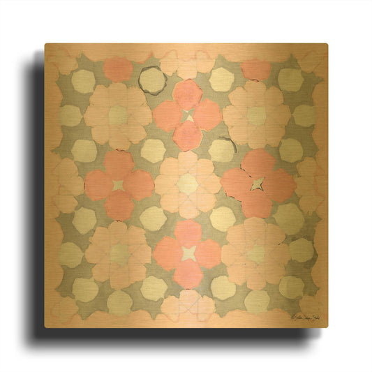 'Pink and Gray Pattern 3' By Stellar Design Studio Gold Metal Wall Art