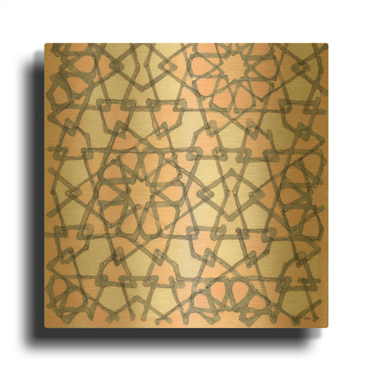 'Pink and Gray Pattern 6' By Stellar Design Studio Gold Metal Wall Art