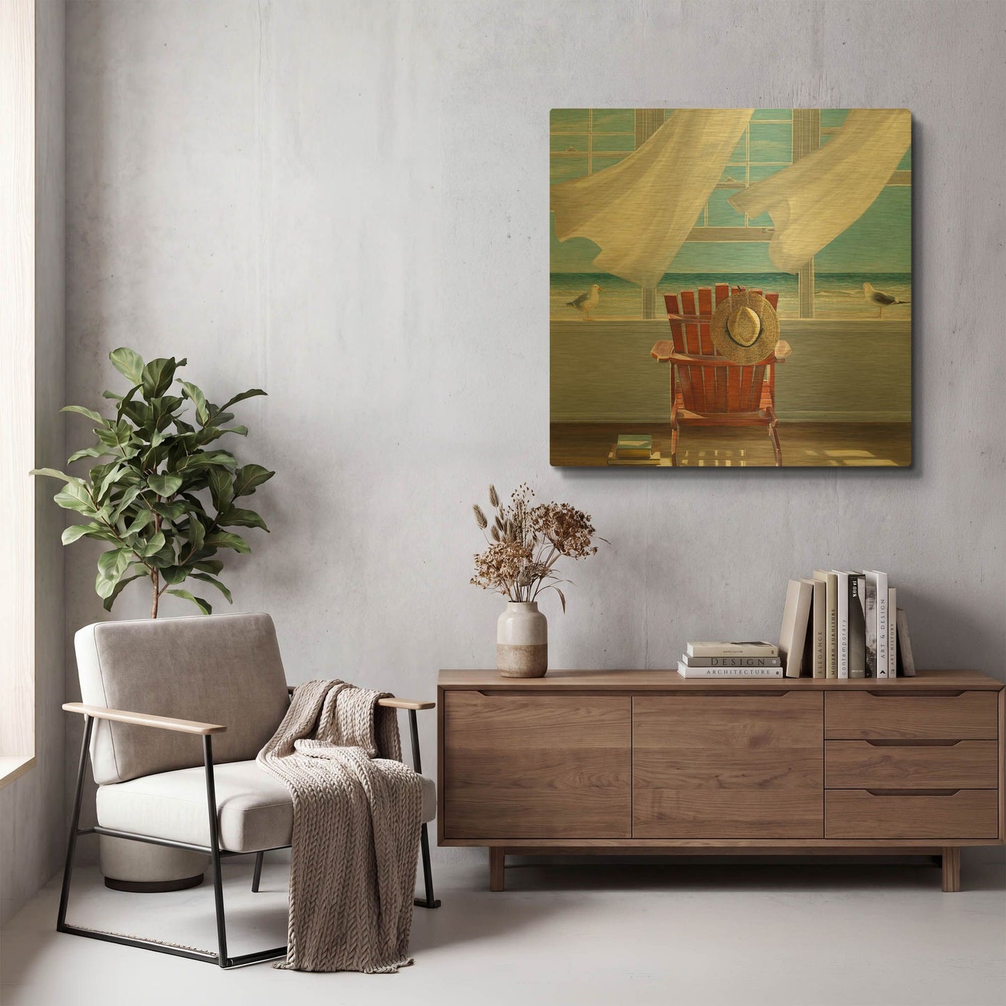 'Lookout' By Karen Hollingsworth Gold Metal Wall Art