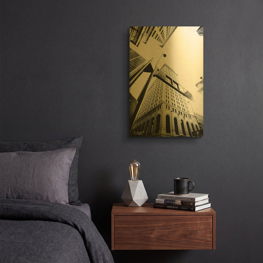 'Built from the Ground Up III' By Donnie Quillen Gold Metal Wall Art