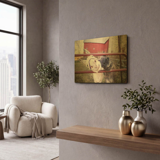 'Hey Donkeys II' By Donnie Quillen Gold Metal Wall Art