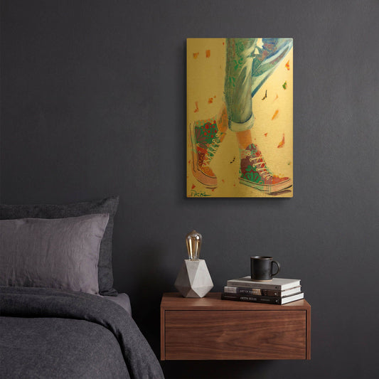 'High Tops' By Pamela Beer Gold Metal Wall Art