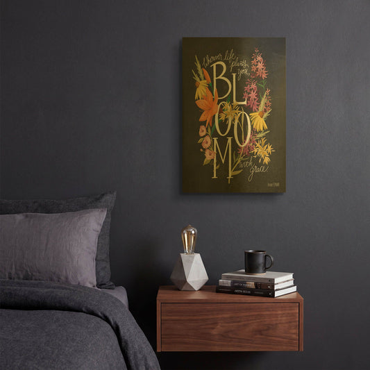 'Bloom with Grace' By House Fenway Gold Metal Wall Art
