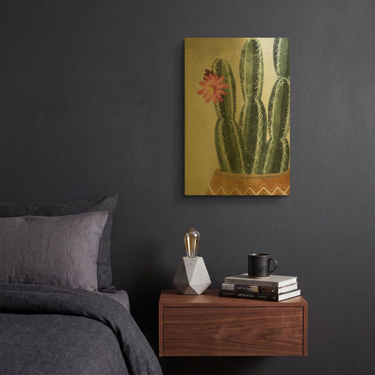 'Flowering Cactus' By House Fenway Gold Metal Wall Art