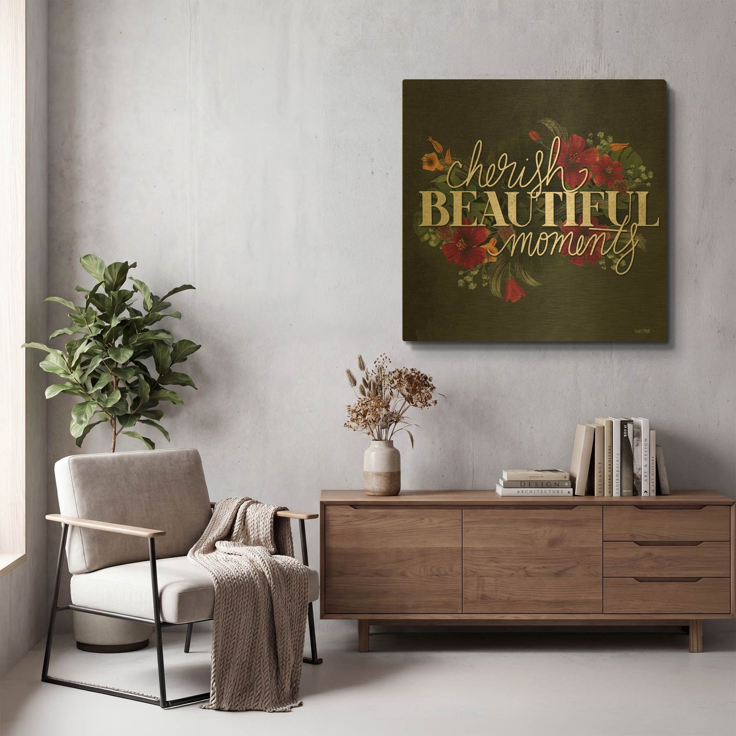 'Cherish Moments' By House Fenway Gold Metal Wall Art