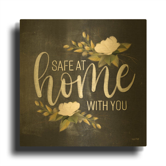 'Safe at Home with You' By House Fenway Gold Metal Wall Art