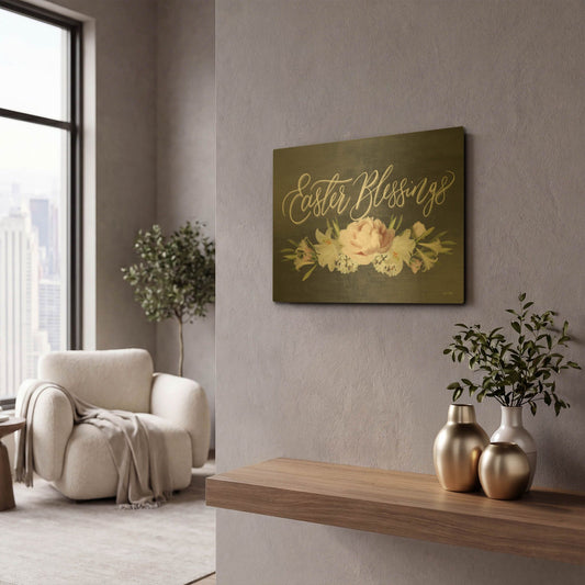 'Easter Blessings' By House Fenway Gold Metal Wall Art