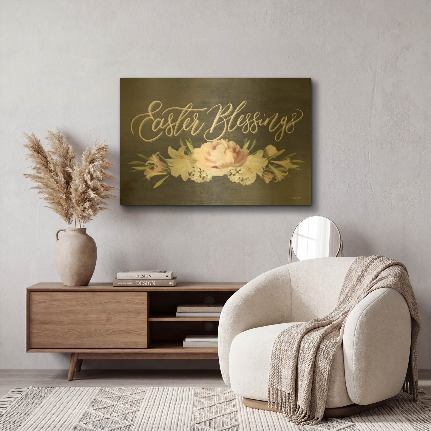 'Easter Blessings' By House Fenway Gold Metal Wall Art